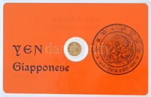 DN "Japán yen" jelzetlen modern mini Au pénz, lezárt, eredeti műanyag tokban (0.333/10mm) T:BU ND "Japanese Yen" modern mini Au coin without hallmark, in sealed plastic case (0.333/10mm) C:BU