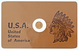 DN USA jelzetlen modern mini Au pénz, lezárt, eredeti műanyag tokban (0.333/10mm) T:BU ND USA modern mini Au coin without hallmark, in sealed plastic case (0.333/10mm) C:BU
