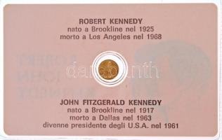 DN "Robert és John F. Kennedy" jelzetlen modern mini Au pénz, lezárt, eredeti műanyag tokb...