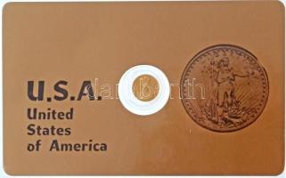 DN USA - 1924. 20$ jelzetlen modern mini Au pénz, lezárt, eredeti műanyag tokban (0.333/10mm) T:BU ND USA - 1924. 20$ modern mini Au coin without hallmark, in sealed plastic case (0.333/10mm) C:BU