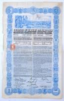 1926. Magyarországi Vármegyék Font Sterling Kölcsöne 500 fontról, szelvényekkel, felülbélyegzésekkel T:III- több szakadás