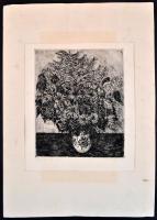 Scultéty Éva (1917-2001): Margaréta. Rézkarc, papír, paszpartuban, jelzett, számozott (91/100), 29,5...