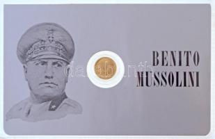 DN Benito Mussolini jelzetlen modern mini Au pénz, lezárt, eredeti műanyag tokban (0.333/10mm) T:BU ND Benito Mussolini modern mini Au coin without hallmark, in sealed plastic case (0.333/10mm) C:BU