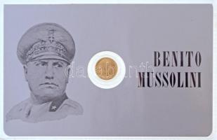 DN "Benito Mussolini" jelzetlen modern mini Au pénz, lezárt, eredeti műanyag tokban (0.333/10mm) T:BU ND "Benito Mussolini" modern mini Au coin without hallmark, in sealed plastic case (0.333/10mm) C:BU