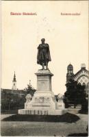 Miskolc, Szemere Bertalan szobor, zsinagóga. Grünwald Ignác kiadása (EK)