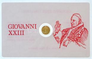 DN XXIII. János jelzetlen modern mini Au pénz, lezárt, eredeti műanyag tokban (0.333/10mm) T:BU ND Giovanni XXIII modern mini Au coin without hallmark, in sealed plastic case (0.333/10mm) C:BU