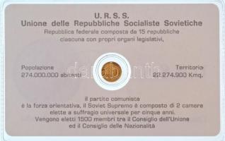 DN "Szovjetunió" jelzetlen modern mini Au pénz, lezárt, eredeti műanyag tokban (0.333/10mm...