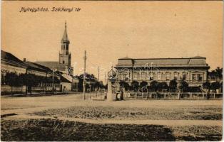 Nyíregyháza, Széchenyi tér, Friedrich Herman féle Széchenyi szálloda, Református templom. Vasúti Lev...