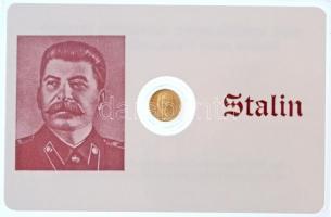 DN Sztálin jelzetlen modern mini Au pénz, lezárt, eredeti műanyag tokban (0.333/10mm) T:BU ND Stalin modern mini Au coin without hallmark, in sealed plastic case (0.333/10mm) C:BU