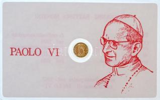 DN VI. Pál jelzetlen modern mini Au pénz, lezárt, eredeti műanyag tokban (0.333/10mm) T:BU ND Paul VI modern mini Au coin without hallmark, in sealed plastic case (0.333/10mm) C:BU