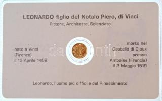 DN "Leonardo da Vinci" jelzetlen modern mini Au pénz, lezárt, eredeti műanyag tokban (0.33...