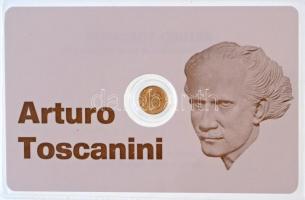 DN Arturo Toscanini jelzetlen modern mini Au pénz, lezárt, eredeti műanyag tokban (0.333/10mm) T:BU ND Arturo Toscanini modern mini Au coin without hallmark, in sealed plastic case (0.333/10mm) C:BU