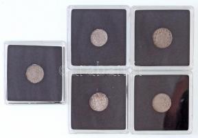 Vegyes 5db-os denár tétel, benne: 1535K-B Denár Ag "I. Ferdinánd", 1577K-B Denár Ag "...