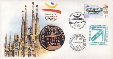 1992. "Barcelona" emlékérem érmés borítékon T:PP Csak 10.000db!