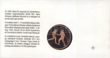 1992. "Barcelona" emlékérem érmés borítékon T:PP Csak 10.000db!