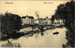 1914 Temesvár, Timisoara; Béga részlet, csónak. Polatsek kiadása / Bega riverside, boat (EK)