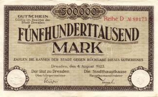 Német Birodalom/Weimari Köztársaság/Dresden 1923.8.4. 500.000M T:II