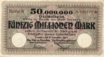 Német Birodalom/Weimari Köztársaság/Dresden 1923.9.12. 50.000.000M T:II