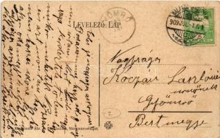 1909 Kőrösmező, Yasinia, Yasinya, Jassinja, Jasina (Máramaros); Községháza a Millenniumi emlékoszlop...