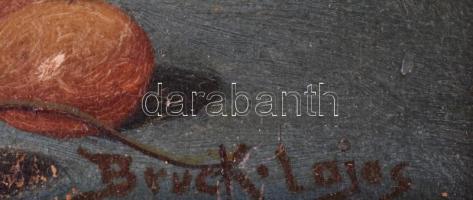 Bruck jelzéssel: Csendélet. Olaj, karton, sérült fa keretben, 17,5x23,5 cm