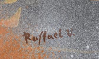 Raffael jelzéssel: Jelenet. Ceruza, papír, kartonra kasírozva. Plexiüveggel védett keretben, 40,5x58...