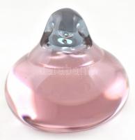 Üveg galamb, jelzés nélkül, sérült fonott fadobozban, 8x5 cm