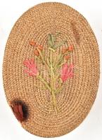 Üveg galamb, jelzés nélkül, sérült fonott fadobozban, 8x5 cm