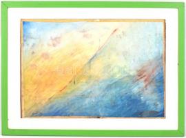 Gedő jelzéssel: Fényár. Vegyes technika, papír, sérült, kartonra kasírozva, keretben, 38x56 cm