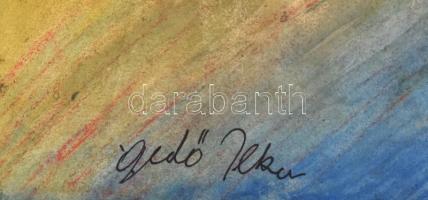 Gedő jelzéssel: Fényár. Vegyes technika, papír, sérült, kartonra kasírozva, keretben, 38x56 cm