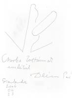 Deim Pál (1932-2016): Kompozíció. Golyóstoll, papír, jelzett és datált (Deim Pál 2004.04.23), ajándékozási sorokkal, üveg mögött, 15,5×11,5 cm