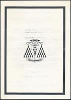 1986 Lékai László (1910-1986) esztergomi érsek, prímás, bíboros püspök halálozási értesítője