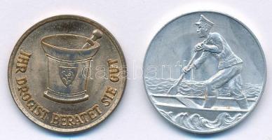 Ausztria DN "Locher Patika" aranyozott Br reklám zseton (22mm) + Osztrák Nemzeti Katasztró...