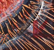 Kozár Edit (1976-): Mágikus ördögszekerek. Akril, farost, jelzett, hátoldalán autográf felirattal, 6...