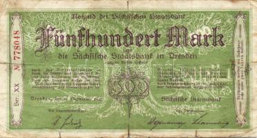 Német Birodalom/Weimari Köztársaság/Dresden/Sächsische Staatsbank 1922.9.15. 500.000M T:III