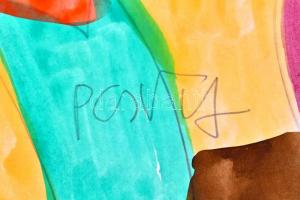 Csepeli Németh Miklós (1934-2012): Csoportkép, akvarell, papír, jelzett, jobb szélén sérült, 41x60 c...