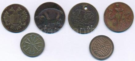 Német Birodalom ~1900. 6xklf Cu játékpénz T:2- egyik lyukasztott
German Empire ~1900. 6xdiff Cu gam...