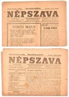 1919 Bp, 2 db Népszava újság, 47. évfolyam 86. és 104. száma