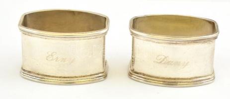 Ezüst (Ag) szalvétagyűrű párban, jelzett, 5,5×3,5×3,5 cm, nettó: 75,43 g