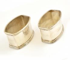 Ezüst (Ag) szalvétagyűrű párban, jelzett, 5,5×3,5×3,5 cm, nettó: 75,43 g