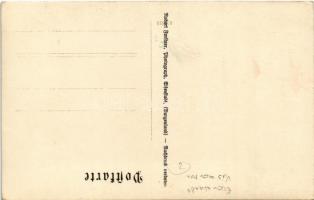 Kismarton, Eisenstadt; Weingrosshandlung Leop. Wolf's Söhne / közlekedés elől lezárt utca, B. S...