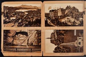 cca 1900-1910 Svájc leporelló, 36 db kőnyomatos képpel különféle helyszínekről, részben foltos