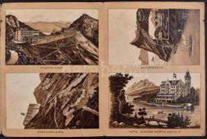 cca 1900-1910 Svájc leporelló, 36 db kőnyomatos képpel különféle helyszínekről, részben foltos