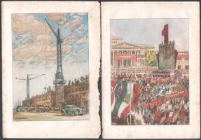 cca 1950-53 7 db Zádor István munkái után készül nyomat, kissé foltos, lapméret: 23x17 cm