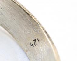 Ezüst (Ag) tigrisszemköves gyűrű, jelzett, méret: 56, bruttó: 6,38 g