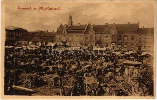 1914 Myslenice, Jarmark / market vendors, fair, crowd (EK)