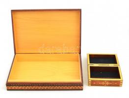 2 db faragott fa doboz, 10x13,5x5,5 cm, 20x30x6 cm