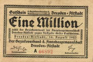 Német Birodalom/Weimari Köztársaság/Dresden-Altstadt 1923.8.14. 1000.000M T:II