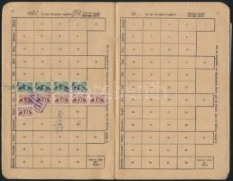 cca 1922-24 össz. 2 db okmány: magyar munkakönyv, esztergályos részére, 1000 korona illetékbélyeggel...