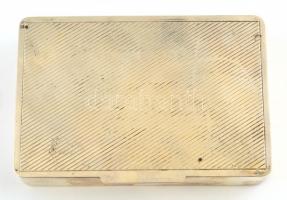 Ezüst(Ag) csíkozott tetejű doboz, jelzett, 10,5x15x2,5 cm, nettó: 331 g