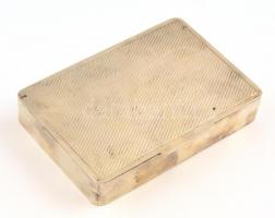 Ezüst(Ag) csíkozott tetejű doboz, jelzett, 10,5x15x2,5 cm, nettó: 331 g